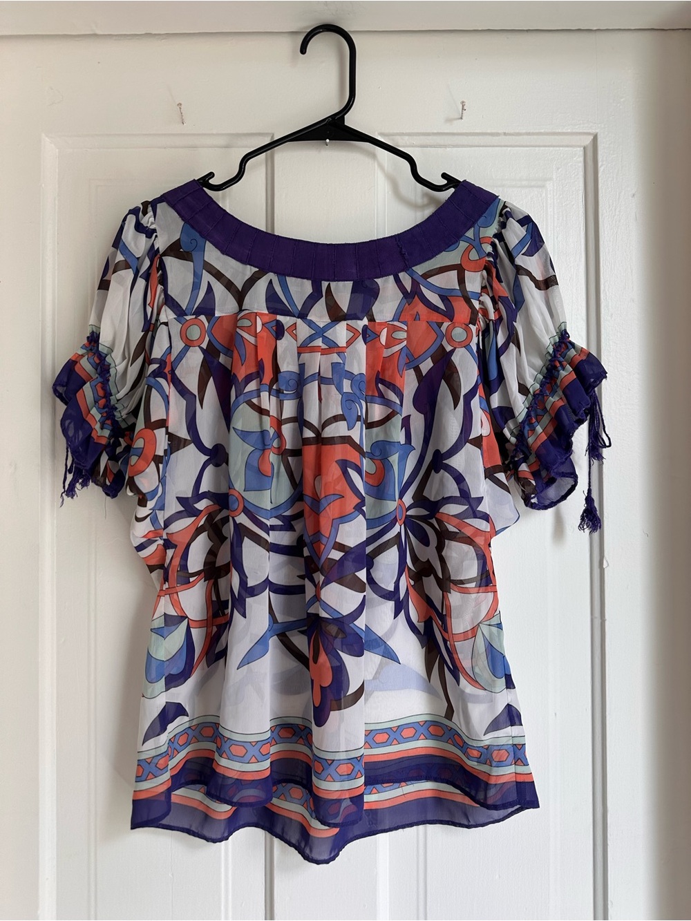 Vintage Nicole Miller sheer Women’s blouse floral print y2k